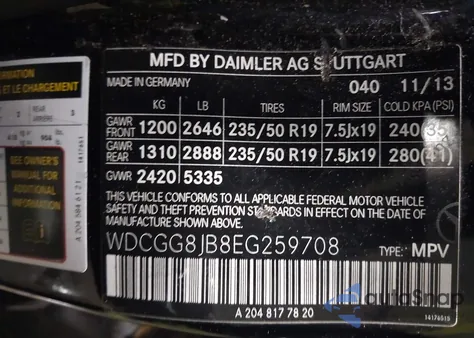 2014 Mercedes-Benz Glk 350 4Matic z USA, uszkodzony, nr VIN WDCGG8JB8EG259708